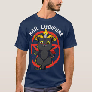 Hail Lucipurr Cat Devil Satan Pentagram Baphomet C T-Shirt