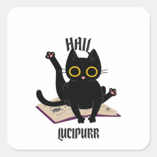 Hail Lucipurr Quadratischer Aufkleber