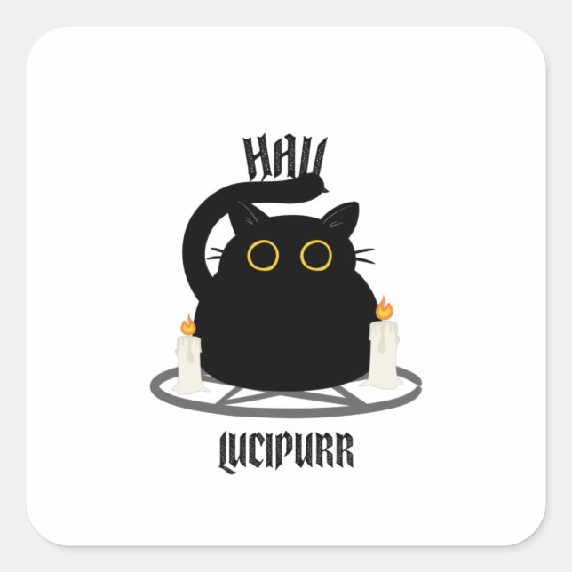 Hail Lucipurr Quadratischer Aufkleber (Vorderseite)