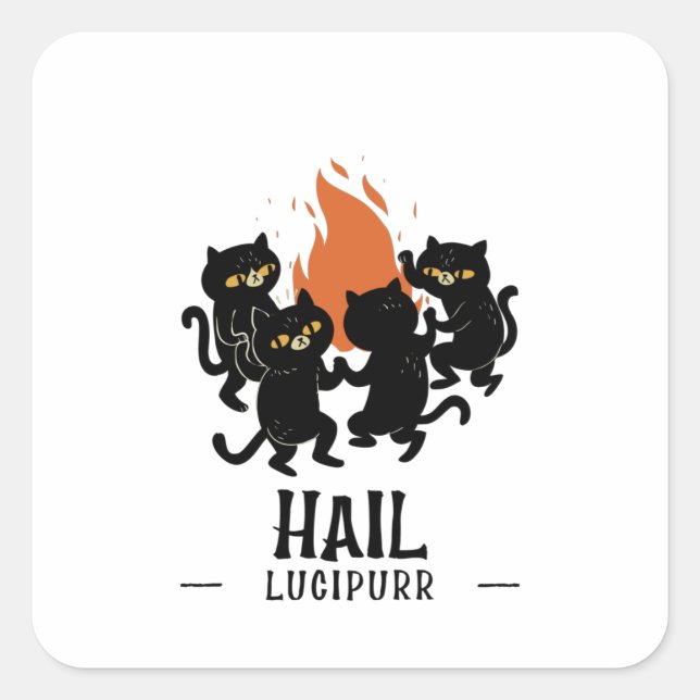 Hail Lucipurr Quadratischer Aufkleber (Vorderseite)