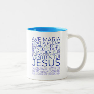 Hail Mary Ave Maria katholische lateinische Mass G Zweifarbige Tasse