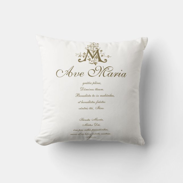 Hail Mary Gebet Religiöse Ave Maria Latein Kissen (Vorderseite)