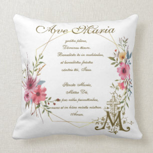 Hail Mary Gebet Religiöse Ave Maria Latein Kissen
