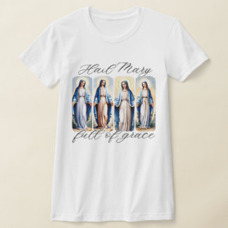 Hail Mary Katholic Brushstroke Watercolor T-Shirt