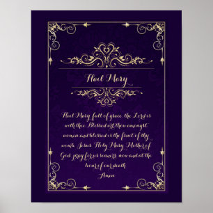Hail Mary Katholic Prayer Poster