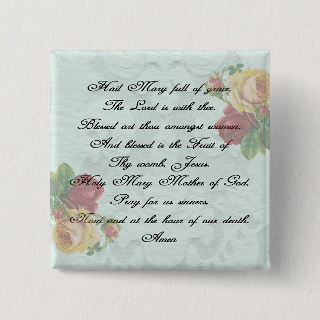 Hail Mary Prayer Button (Vorderseite)