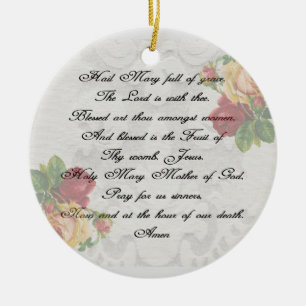 Hail Mary Prayer Keramik Ornament