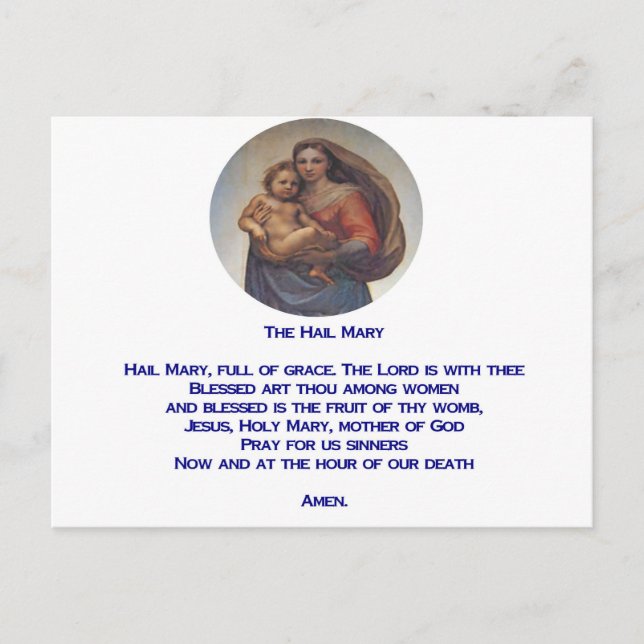 Hail Mary Prayer Postkarte (Vorderseite)