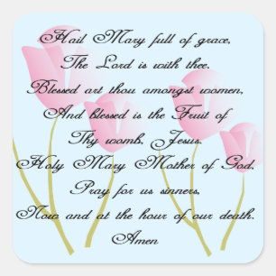 Hail Mary Prayer Quadratischer Aufkleber