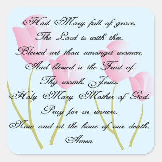 Hail Mary Prayer Quadratischer Aufkleber