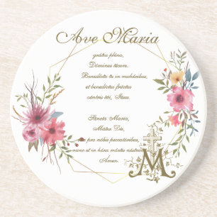 Hail Mary Prayer Religious Ave Maria Latin Getränkeuntersetzer