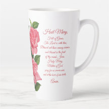 Hail Mary Rose Gebet Latte Tasse