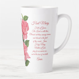 Hail Mary Rose Gebet Latte Tasse