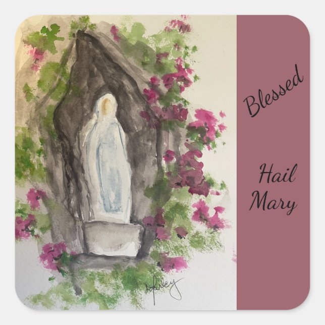 Hail Mary Square Sticker (Vorderseite)