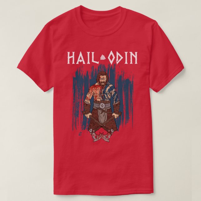 Hail Odin Viking Valhalla 5 T-Shirt (Design vorne)