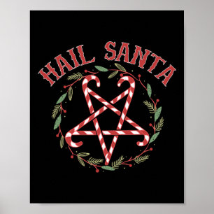 Hail Santa Christmas Krampus Kleidung Poster