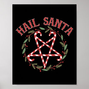 Hail Santa Christmas Krampus Kleidung Poster