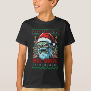 Hail Santa Heavy Metal Headbanger Uganda Weihnacht T-Shirt