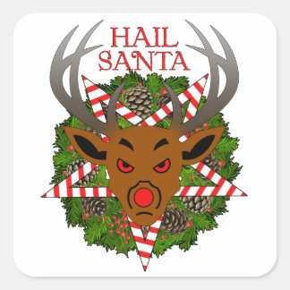 Hail Santa Quadratischer Aufkleber
