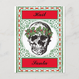 Hail Santa Skull Weihnachtskarte Postkarte