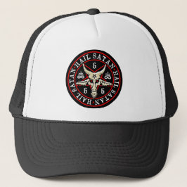 Hail Satan - 666 Cross Cap - Antichrist Truckercap Truckerkappe