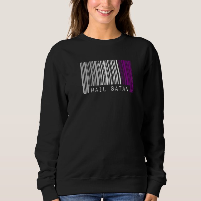 Hail Satan Asexual Pride Flag Barcode Satanist Equ Sweatshirt (Vorderseite)