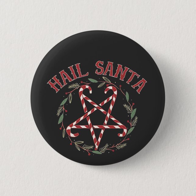 Hail Satan Christmas Krampus Xmas Devil Candy Button (Vorderseite)