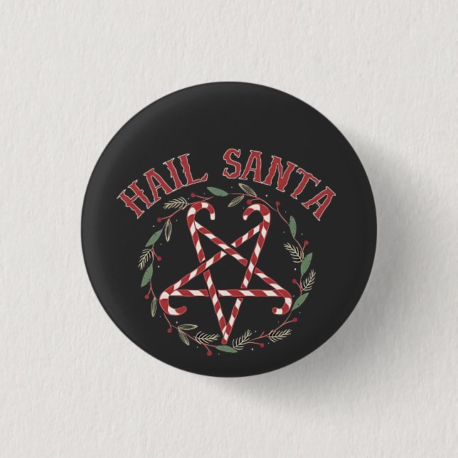 Hail Satan Christmas Krampus Xmas Devil Candy Button (Vorderseite)