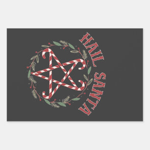 Hail Satan Christmas Krampus Xmas Devil Candy Geschenkpapier Set