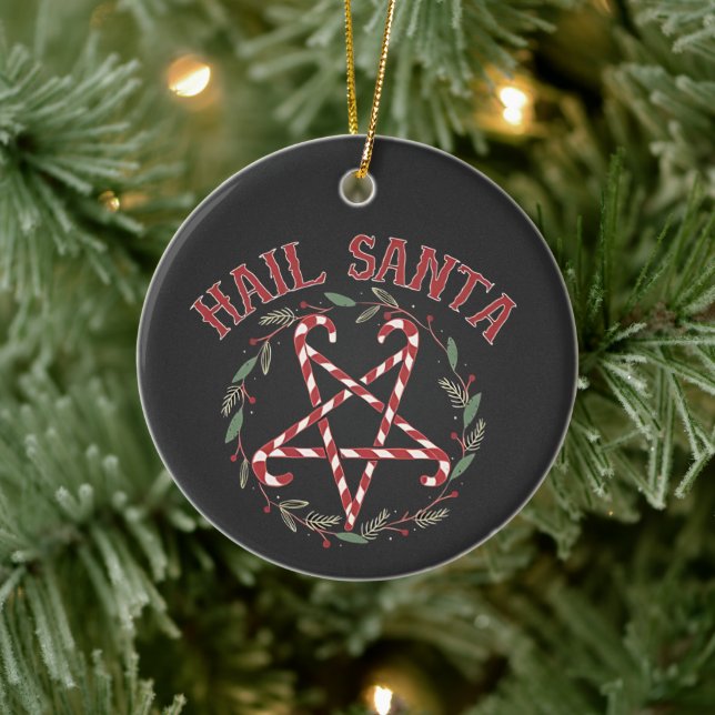 Hail Satan Christmas Krampus Xmas Devil Candy Keramik Ornament (Baum)