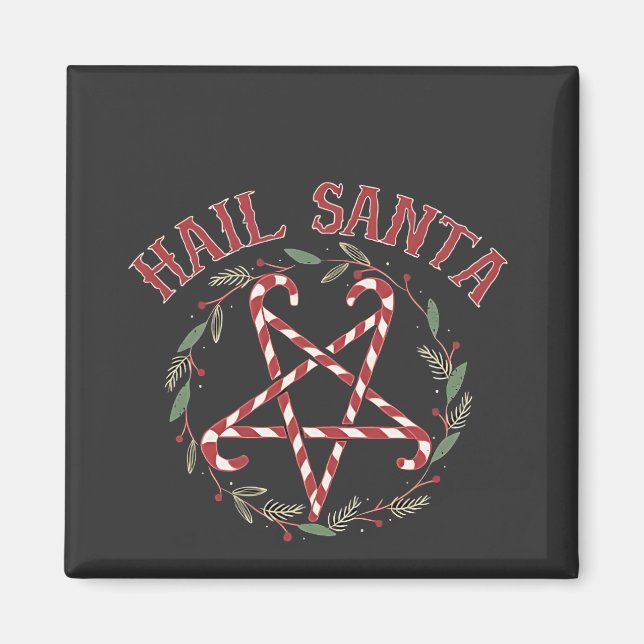 Hail Satan Christmas Krampus Xmas Devil Candy Magnet (Vorne)