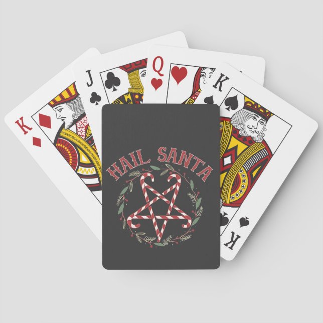 Hail Satan Christmas Krampus Xmas Devil Candy Spielkarten (Rückseite)