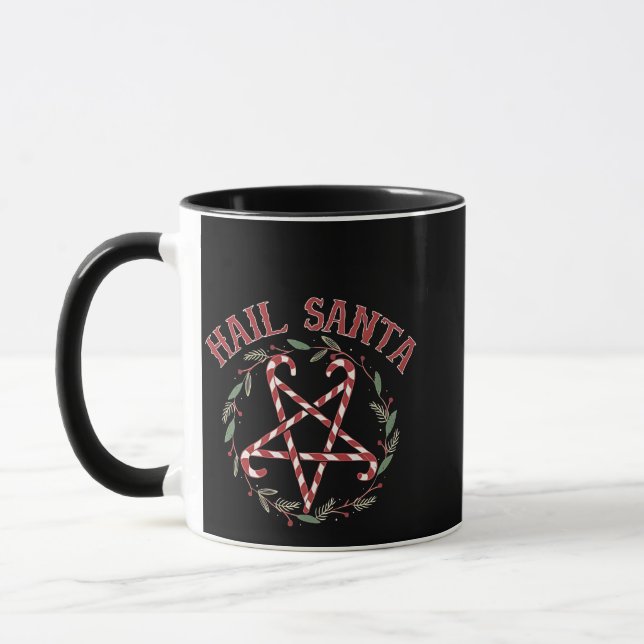Hail Satan Christmas Krampus Xmas Devil Candy Tasse (Links)
