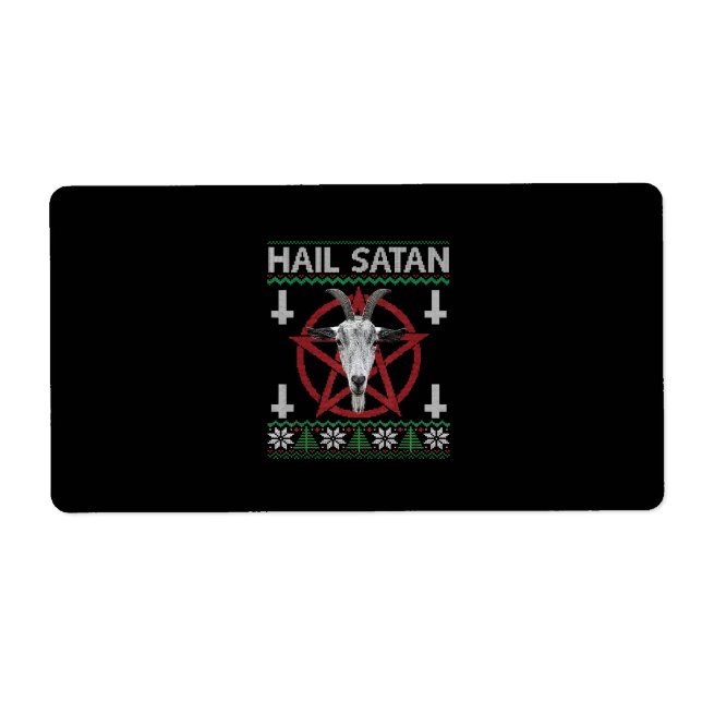 Hail Satan Goat Head Pentagram Funny Satanic Ugly (Vorne)