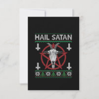 Hail Satan Goat Head Pentagram Funny Satanic Ugly