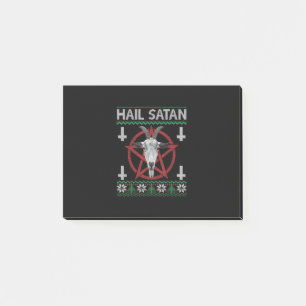 Hail Satan Goat Head Pentagram Funny Satanic Ugly Post-it Klebezettel