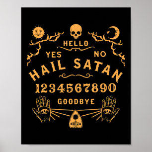 Hail Satan Okkult Horror Atheist Wiccan Satanisch Poster