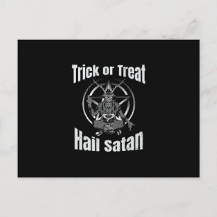 Hail Satan Pentagram Goat Halloween Feiertagspostkarte