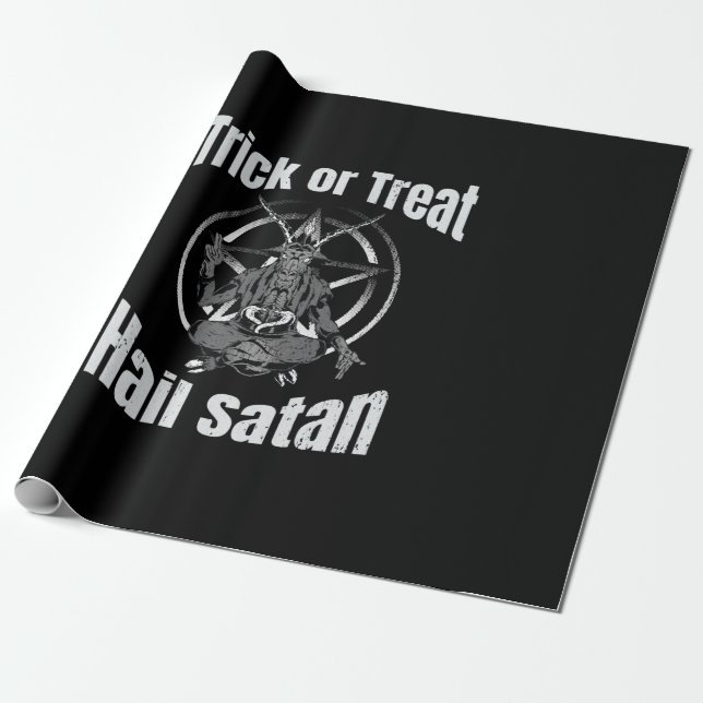 Hail Satan Pentagram Goat Halloween Geschenkpapier (Ungerollt)