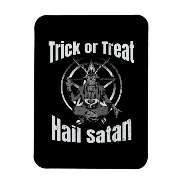 Hail Satan Pentagram Goat Halloween Magnet (Vertikal)