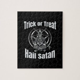 Hail Satan Pentagram Goat Halloween Puzzle