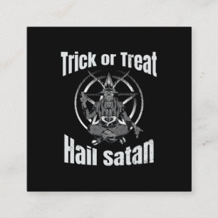 Hail Satan Pentagram Goat Halloween Quadratische Visitenkarte