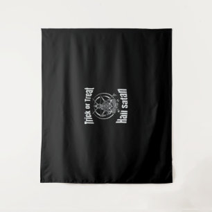 Hail Satan Pentagram Goat Halloween Wandteppich