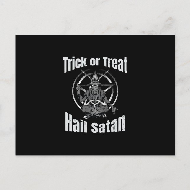 Hail Satan Pentagramm Feiertagspostkarte (Vorderseite)