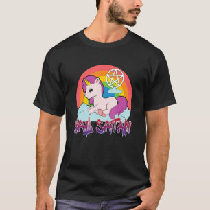Hail Satan Unicorn Text Spaß Happy Jokes T-Shirt