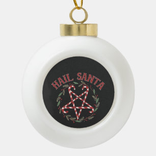 Hail Satan Weihnachten Krampus Xmas Teufel Süßigke Keramik Kugel-Ornament
