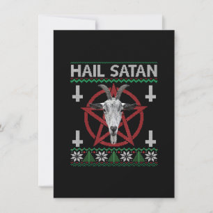 Hail Satan Ziegenkopf Pentagramm Lustig Satanisch  Einladung