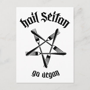 Hail Seitan 1.1 (schwarz) Postkarte