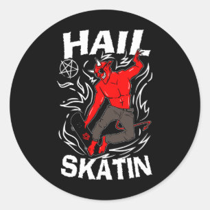 Hail Skatin Okkult Satanisches Pentagramm 666 Sata Runder Aufkleber