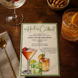 Hail the Cocktail farbenfrohe Party Einladung